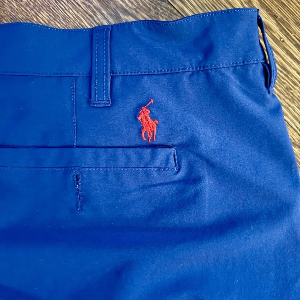 Polo Ralph Lauren Performance Shorts Mens 40T Blue Stretch Golf Pony Designer‎
